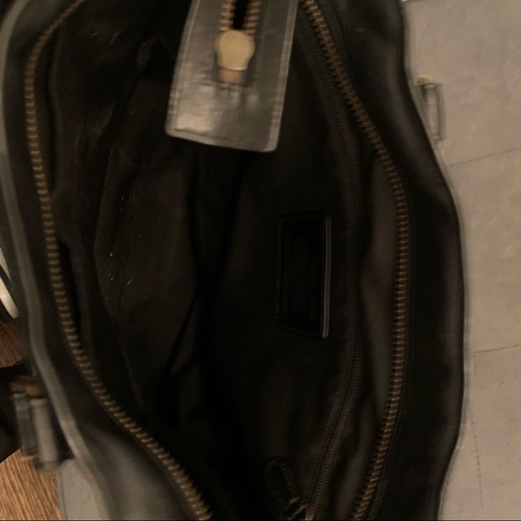 Coach Black Leather Tote Bag - Picture 3 of 4